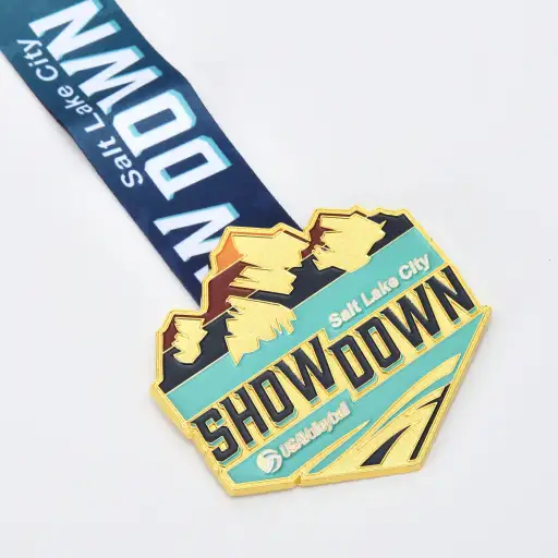Custom Salt Lake City volleyball tournament enamel medal